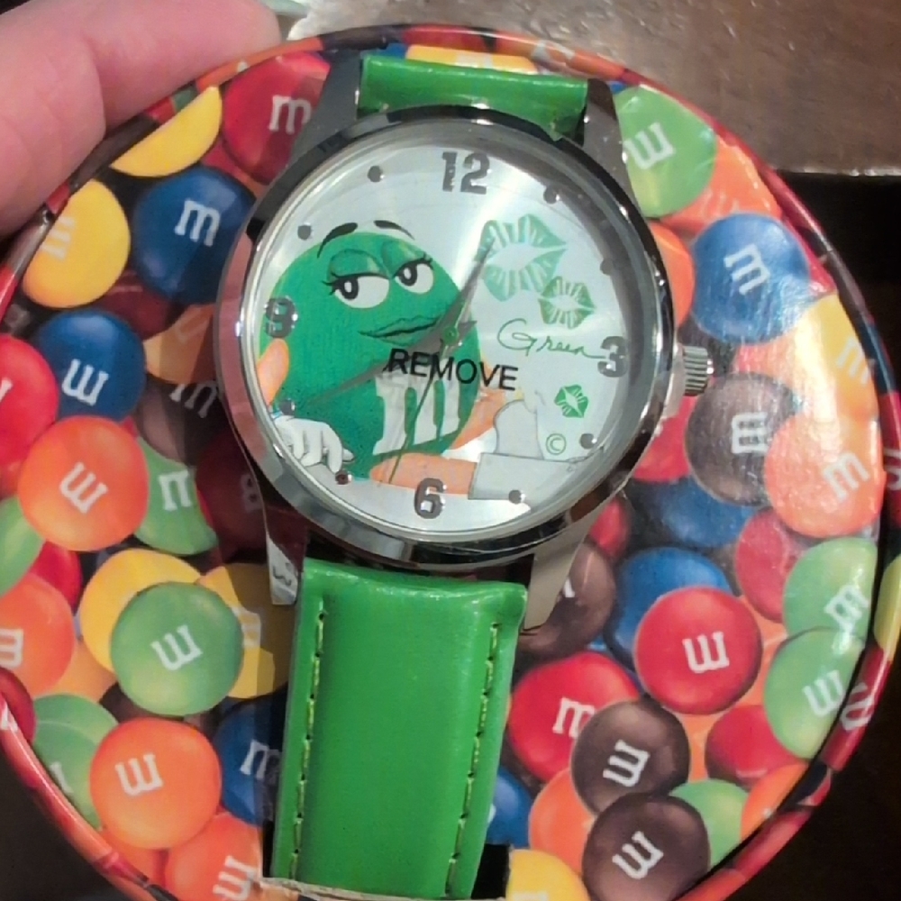 Green M&M Character Watch with Green Strap